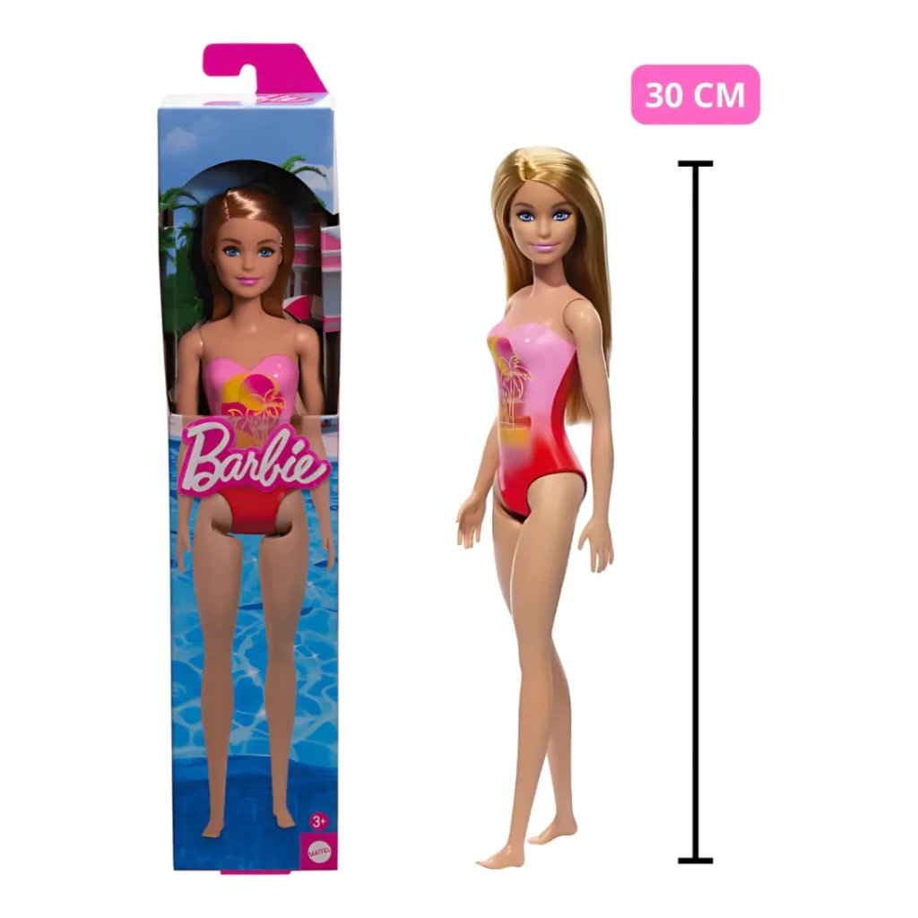 Boneca Barbie Fashion e Praia para brincadeiras de faz de conta