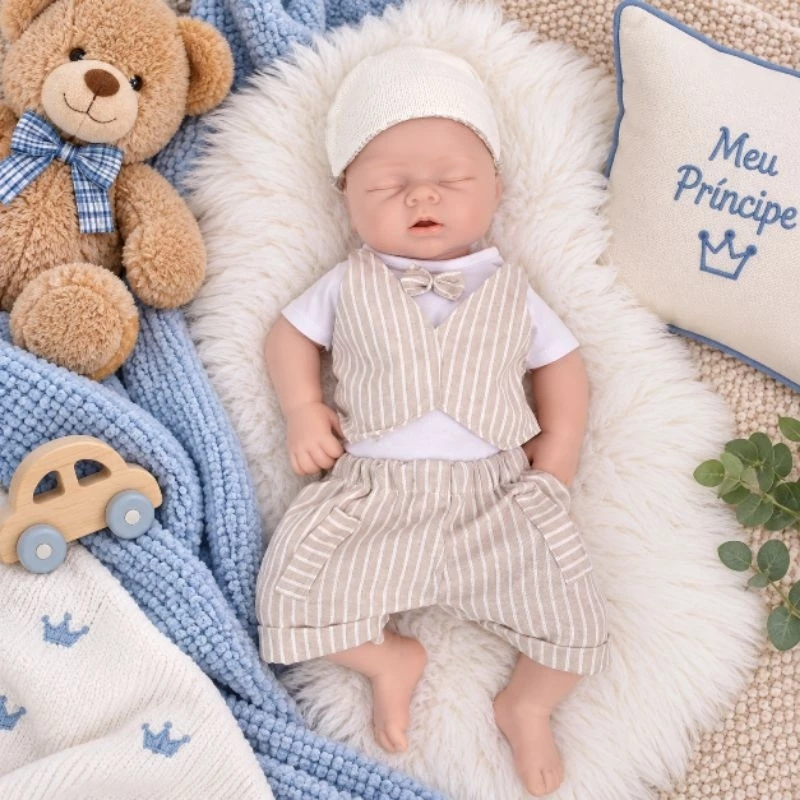 Bebê reborn de silicone sólido de 53 centímetros